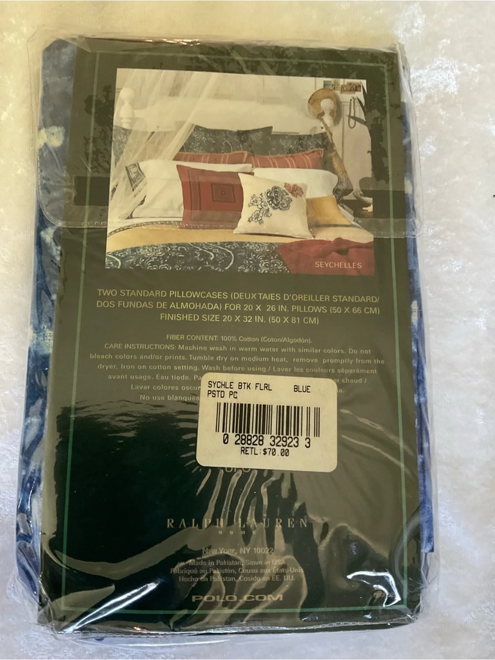 Ralph Lauren Blue and White Tie-Dye Pillowcases (Set of 2)